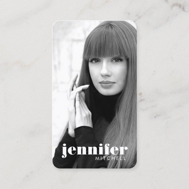 Models and Actors Modern Headshot V Business Card (Front)