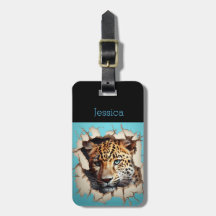 Modem Leopard Blue Customisable Name