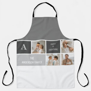 Moden 3Collage Photo & Grey Best Family Gift Apron