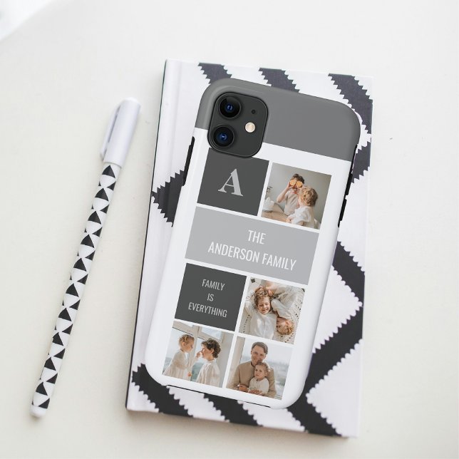 Moden 3Collage Photo & Grey Best Family Gift Case-Mate iPhone Case (Creator Uploaded)