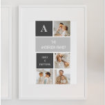Moden 3Collage Photo & Grey Best Family Gift Poster<br><div class="desc">Moden 3Collage Photo & Grey Best Family Gift</div>