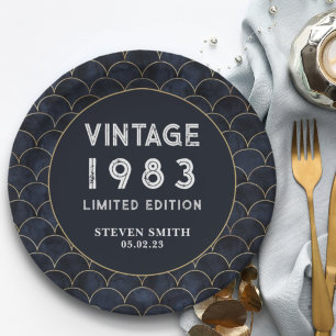 Moden Chic Custom Year Lettering Birthday Party Paper Plate