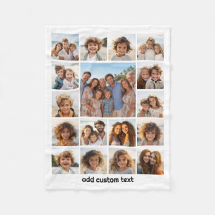 Moden, Minimal Photo Grid with 17 Photos Fleece Blanket