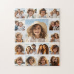 Moden, Minimal Photo Grid with 17 Photos Jigsaw Puzzle<br><div class="desc">Photo montage -- Use your favourite photo or pictures to make a fun keepsake to share with friends. This modern grid is a unique and eye catching display of your photos. This is set up to be a free online photo collage maker for your instagram or other square photos.</div>