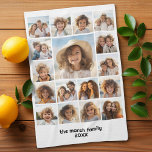 Moden, Minimal Photo Grid with 17 Photos Tea Towel<br><div class="desc">Photo montage -- Use your favourite photo or pictures to make a fun keepsake to share with friends. This modern grid is a unique and eye catching display of your photos. This is set up to be a free online photo collage maker for your instagram or other square photos. To...</div>