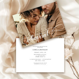Moden Minimalist  Rehearsal Dinner Photo Invitation