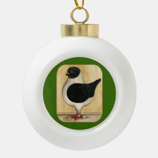 Modena Black Gazzi Pigeon Ceramic Ball Christmas Ornament