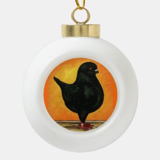 Modena Black Schietti Pigeon Ceramic Ball Christmas Ornament
