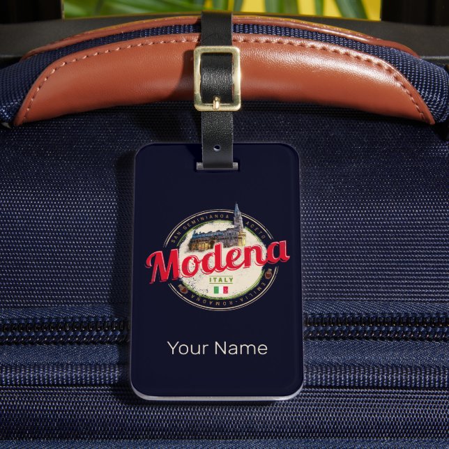Modena Emilia-Romagna Balsamic Italy Souvenir Luggage Tag (Front Insitu 2)