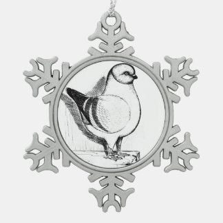 Modena Gazzi Pigeon 1978 Snowflake Pewter Christmas Ornament