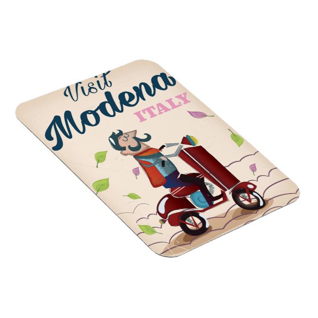 Modena Italy Scooter travel poster Magnet (Right Side)