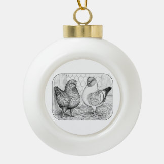 Modenas Two Pigeons Ceramic Ball Christmas Ornament