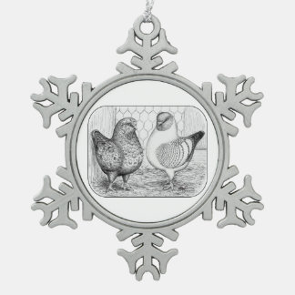 Modenas Two Pigeons Snowflake Pewter Christmas Ornament