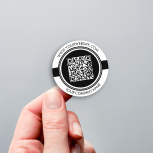 Moder Black and White QR Code Sticker