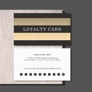 Moder Elegant Black White Pattern Stripes Loyalty Card