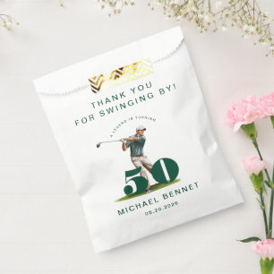 Moder Sport Golfer 50th Birthday Thank You Favour Bags