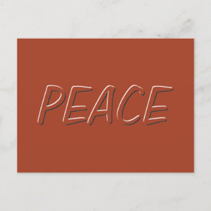 Moderate Black and White Popping Peace Word Postcard