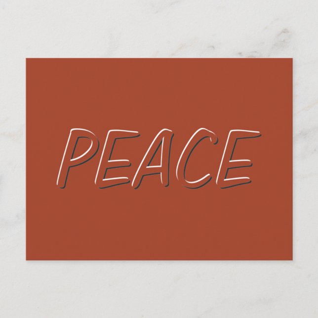 Moderate Black and White Popping Peace Word Postcard (Front)