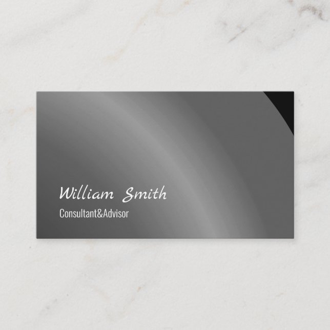 Moderate Black Modern Neat Shaded Business Card (Front)
