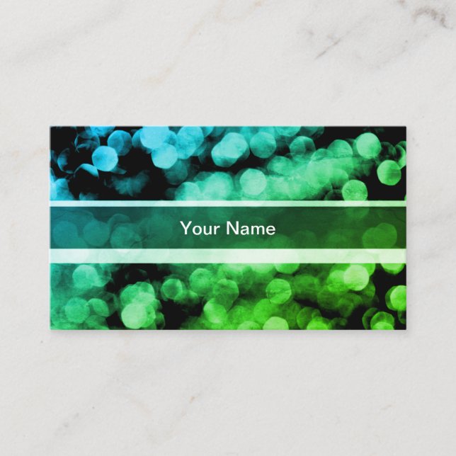Moderate Green Glittering Lights Image Business Card (Front)