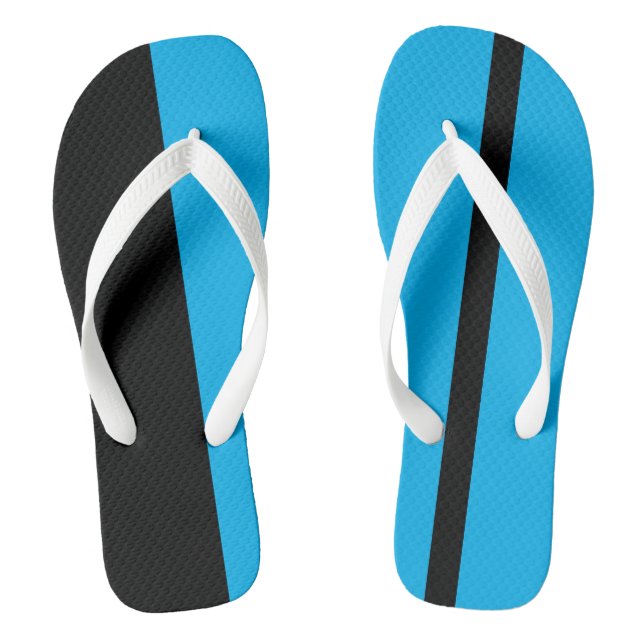 Moderate Light Blue Stylised Vertical Bands Jandals (Footbed)