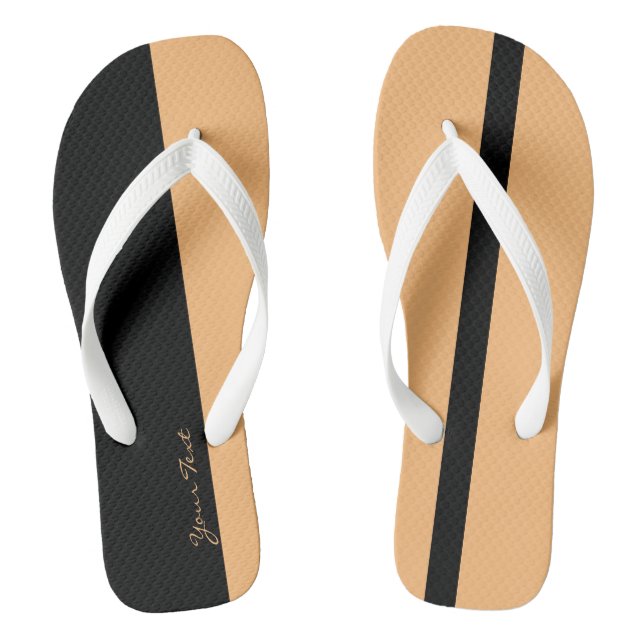Moderate Light Orange Stylised Vertical Bands Jandals (Footbed)