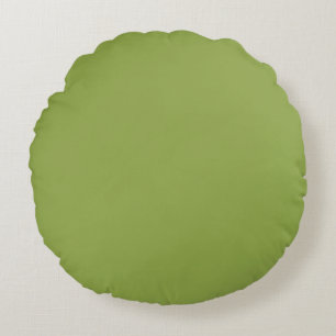 Moderate Lime Green Solid Color Round Cushion