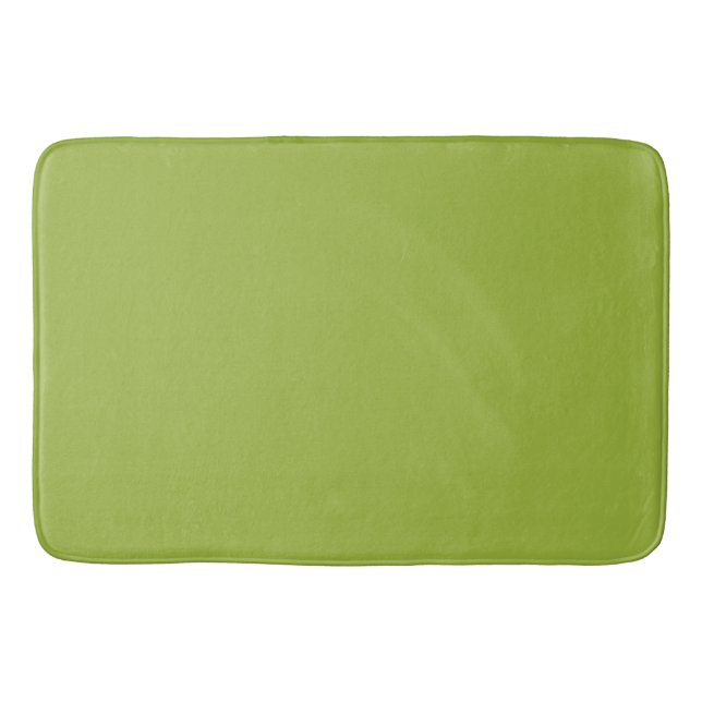  Moderate lime green (solid colour) yellow- green Bath Mat (Front)