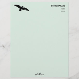Moderate Monochrome Flat Flying Bird Custom Letterhead