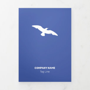 Moderate Monochrome Flat Flying Bird Tri-Fold Card