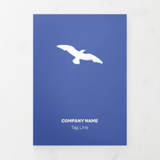 Moderate Monochrome Flat Flying Bird Tri-Fold Card
