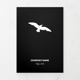 Moderate Monochrome Flat Flying Bird Tri-Fold Card