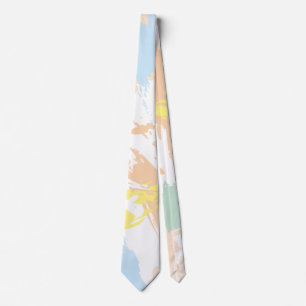 Moderate Pastel Varicolored Abstract Stains Tie