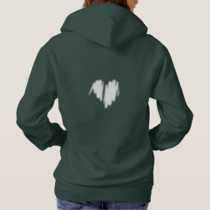 Moderate White Graffiti Sprayed Heart Image Hoodie