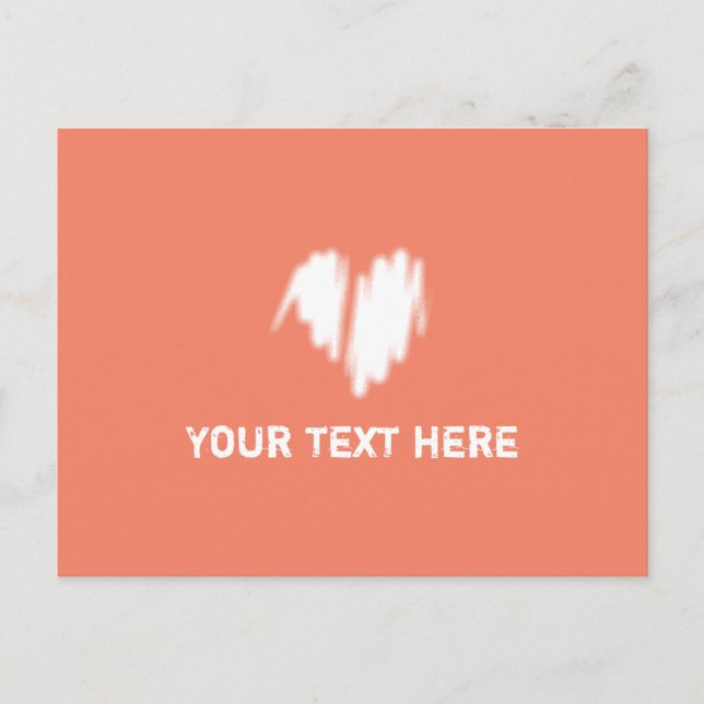 Moderate White Graffiti Sprayed Heart Image Postcard (Front)