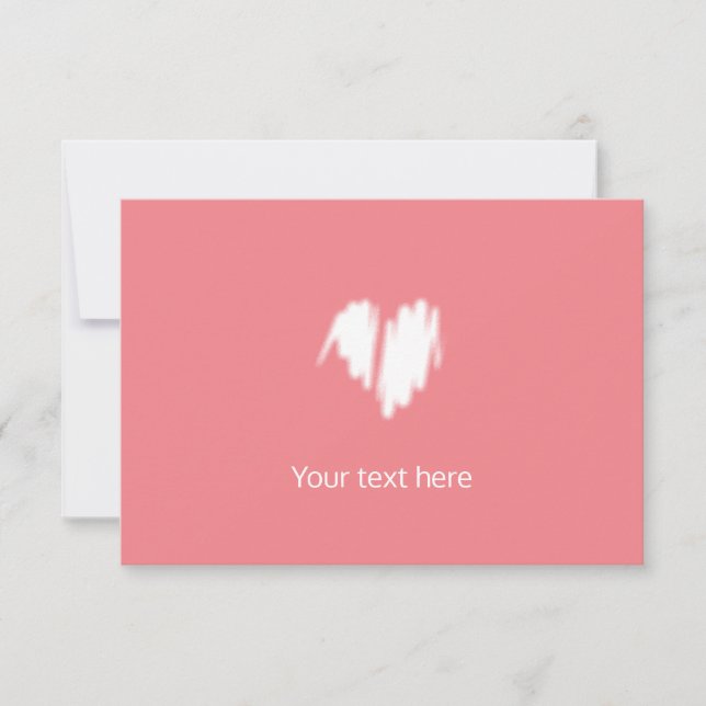 Moderate White Graffiti Sprayed Heart Image Thank You Card (Front)