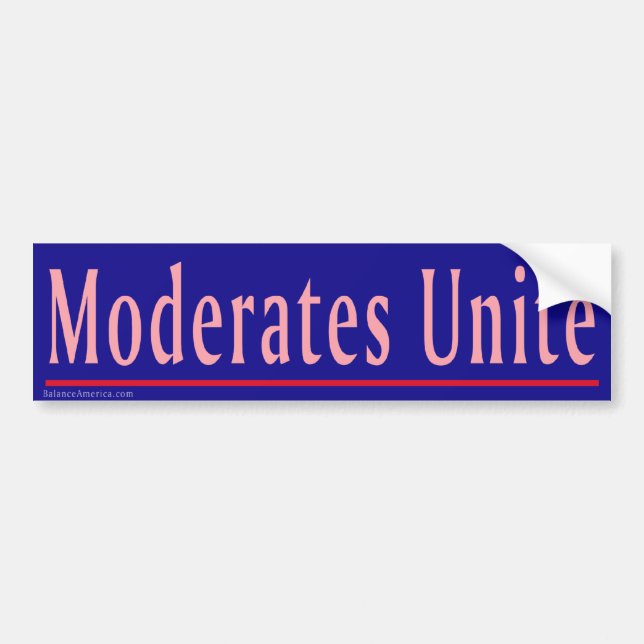 Moderates Unite Bumper Sticker (Front)