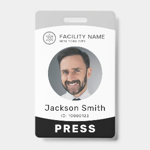 Moderm custom photo and name employee badge ID badge
