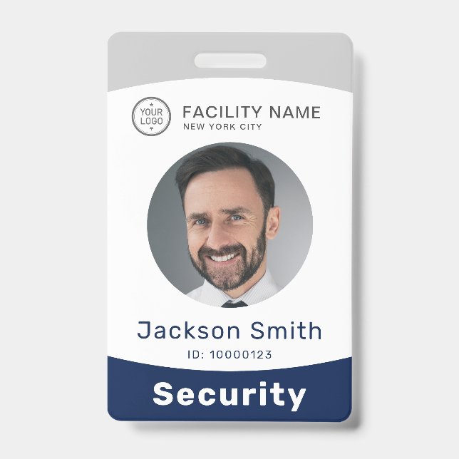 Moderm custom photo and name employee badge ID badge (Front)