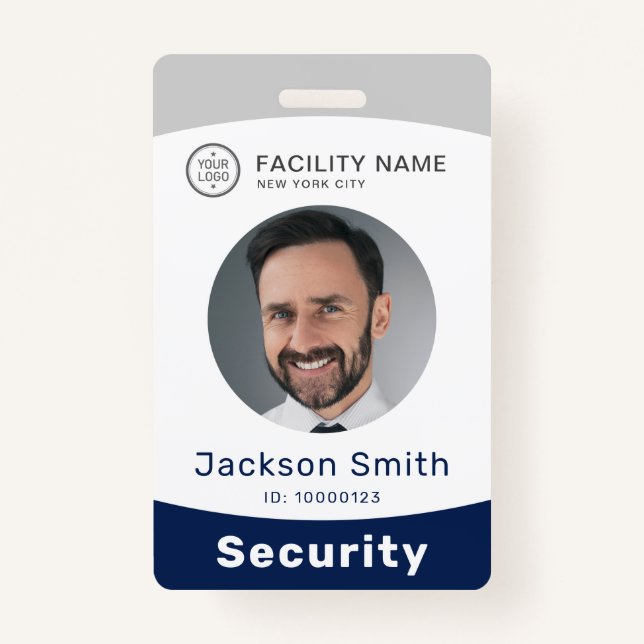 Moderm custom photo and name employee badge ID badge (Front)