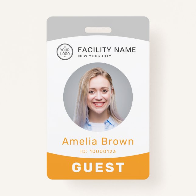 Moderm custom photo and name employee badge ID badge (Front)