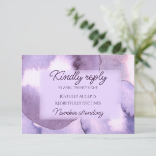Moderm purple violet RSVP card