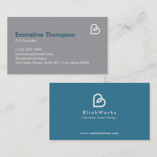 Moderm StartUp Creative Entrepreuners Clean Simple Business Card