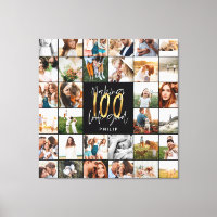 Modern 100th birthday multi photo script gift