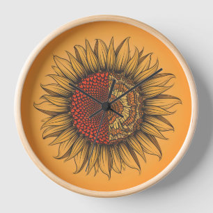 Modern 10" Natural Wood Round Wall Clock