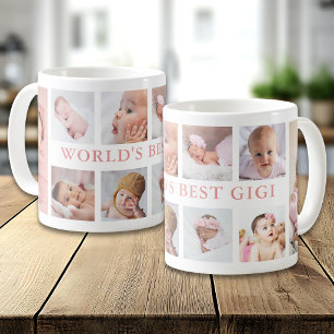 Modern 10 Photo Collage Pink World's Best Gigi Coffee Mug