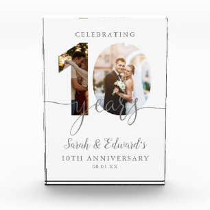 Modern 10th Wedding Anniversary 2 Photo Block