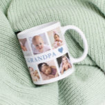 Modern 12 Photo Collage Blue World's Best Grandpa Coffee Mug<br><div class="desc">World's Best Grandpa coffee mug personalised with 12 photos.
Perfect keepsake gift for Grandpa for christmas, birthday, father's day and grandparents day.</div>