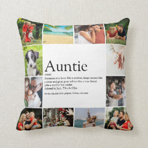 Modern 12 Photo Favourite Aunt Auntie Definition Cushion