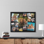 Modern 15 Photo Collage Faux Canvas Print<br><div class="desc">Create your own personalised photo collage faux canvas print. Add 15 of your favourite pictures and custom colour background in this modern template design.</div>